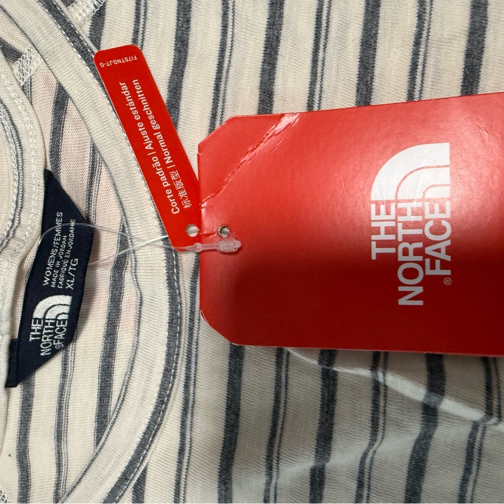 The North Face Navy and White Striped Tee